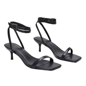 XY London Womens/Ladies Nikita Strappy Low Kitten Heel Sandals / Black